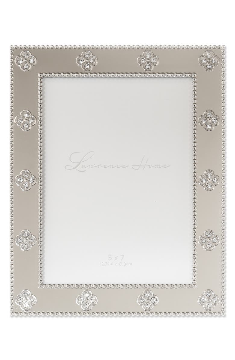 Lawrence Frames Crystal Clover Picture Frame, Alternate, color, Silver