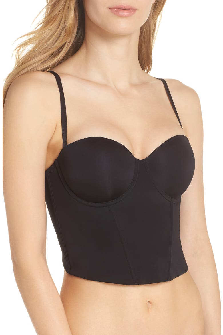 Beautifully Basic Convertible Strapless Underwire Bustier, Alternate, color, BLACK