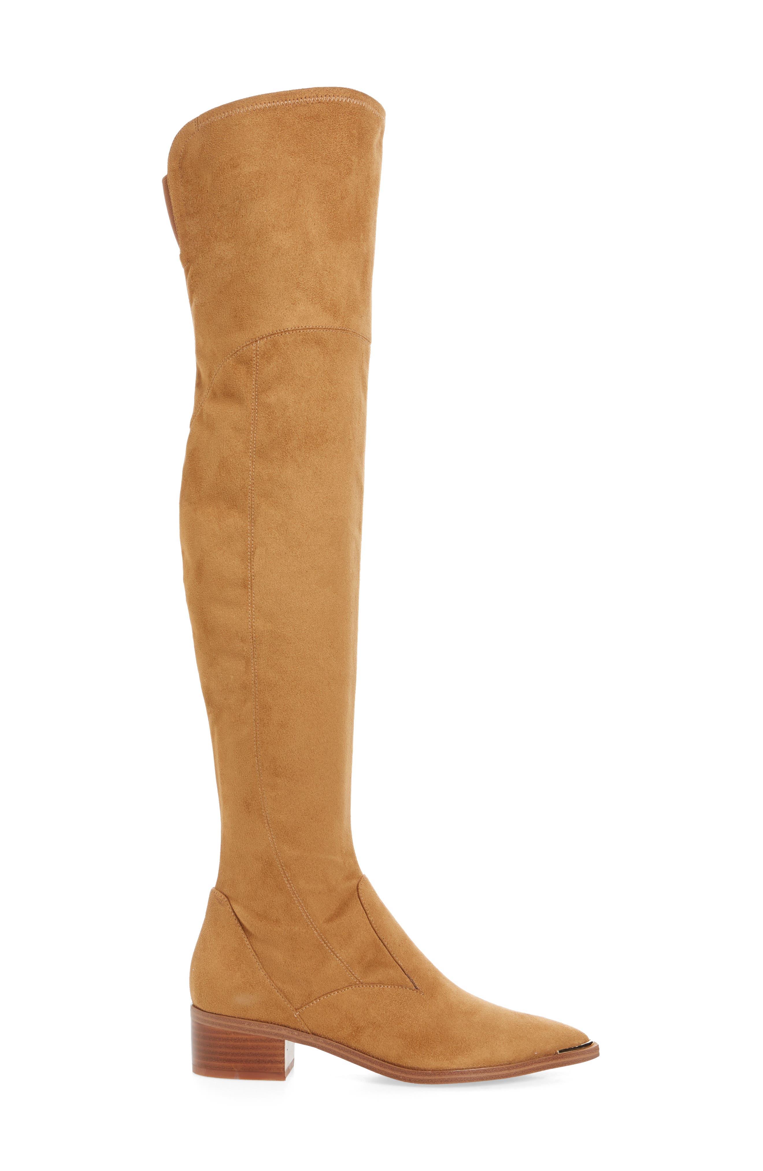 Yakira Over the Knee Boot, Alternate, color, COGNAC STRETCH FAUX SUEDE