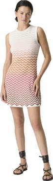 Missoni Sleeveless Mini Dress In Cotton And Viscose Chevron Dégradé