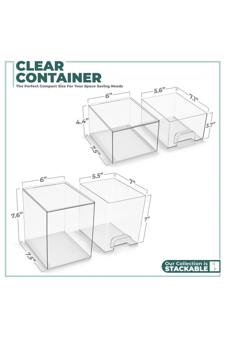 Set of 2 Stackable Acrylic Organizers, Alternate, color, NO COLOR