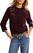 MINT VELVET Embroidered Motif Knit Cardigan