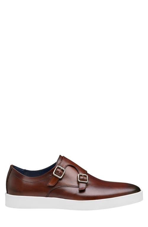 Johnston & Murphy Collection Bolivar Monk Strap Shoe In Brown Italian Calfskin