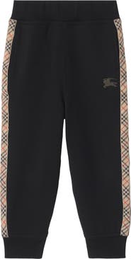 Burberry Check Trim Cotton Jogging Pants