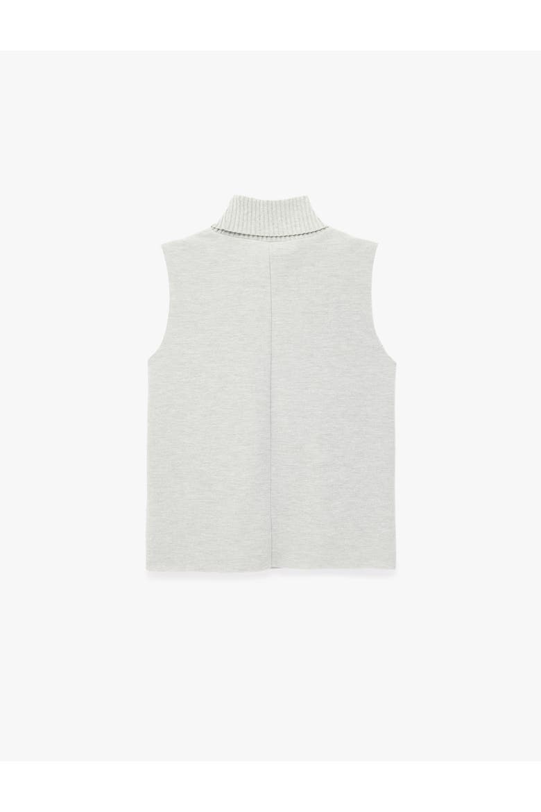 Sleeveless Ribbed Turtleneck Knit Top, Alternate, color, GREY