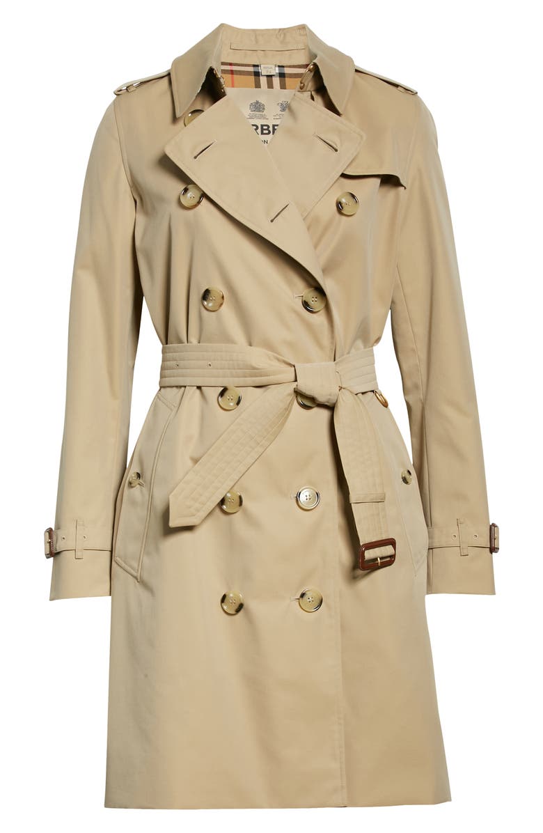 Burberry Kensington Cotton Trench Coat, Main, color, 