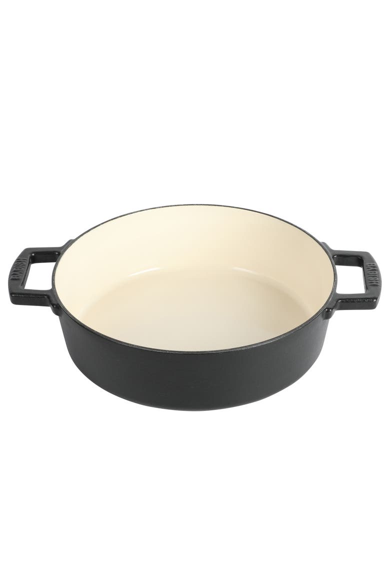 3 Quart Round Enameled Cast Iron Braiser Self-Basting, Alternate, color, Black