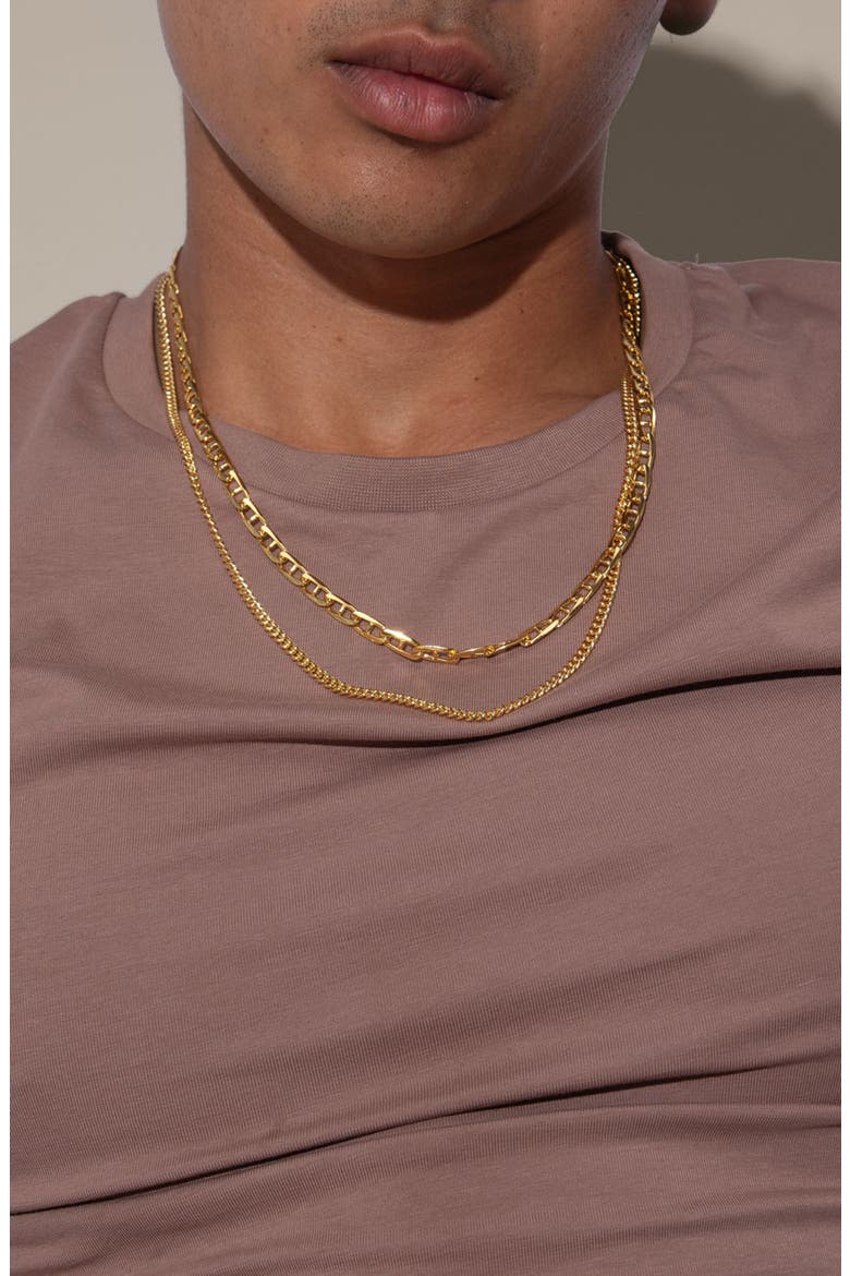 Curb Chain Necklace, Alternate, color, Gold