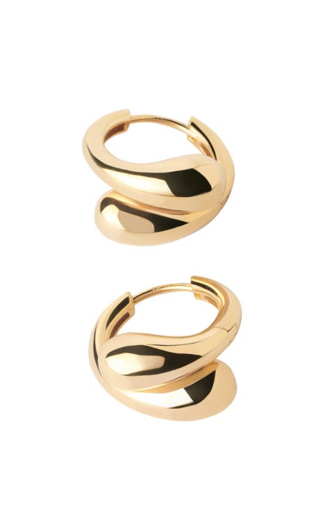 【LB掲載】PDPAOLA◆18kゴールド SELENE 変形フープピアス◆MINI フェイスフープピアス【メール便280円】