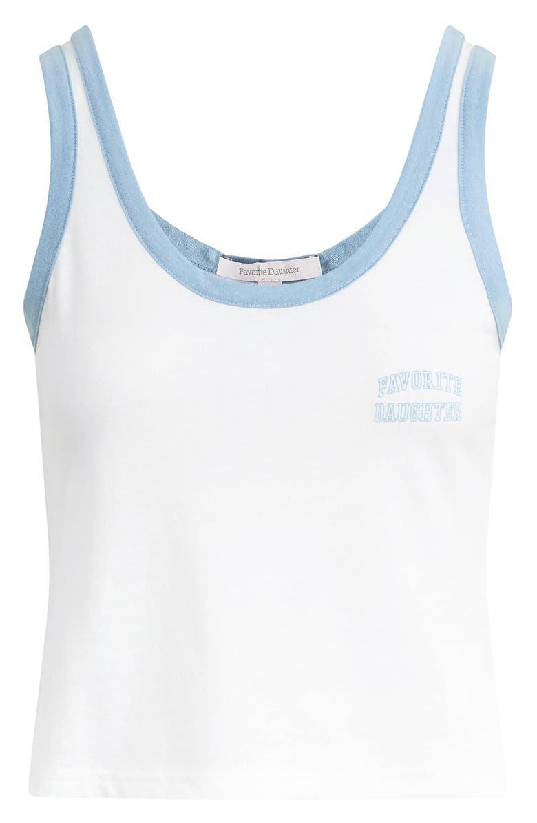Favorite Daughter The Collegiate Ringer Graphic Tank, Alternate, color, White/ Sea Blue