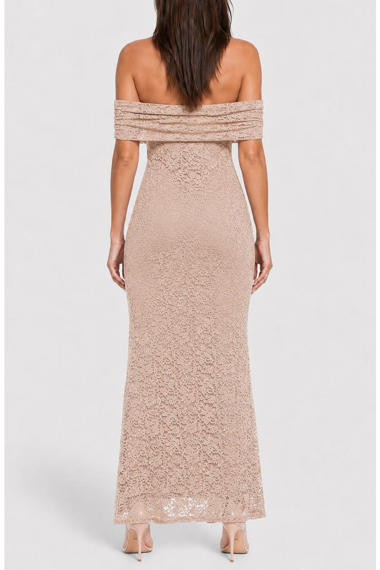 Lace Off the Shoulder Maxi Dress, Alternate, color, MOUSE