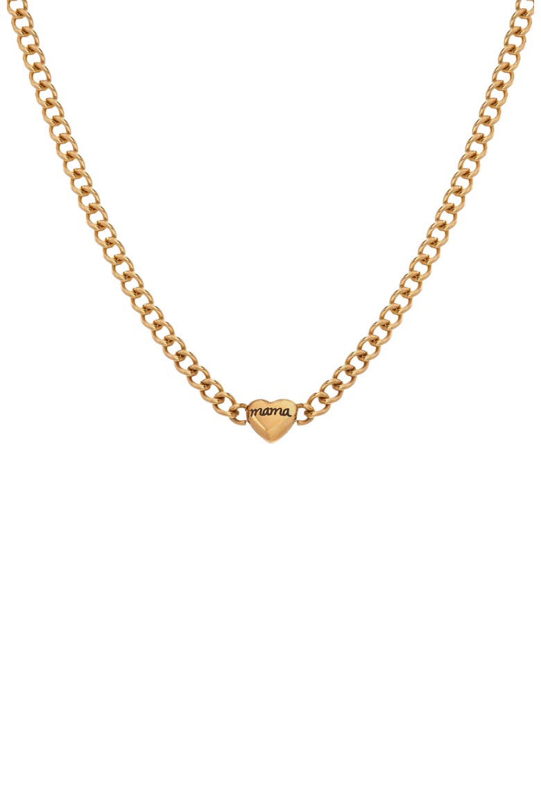 Mama Curb Chain Necklace, Main, color, Gold