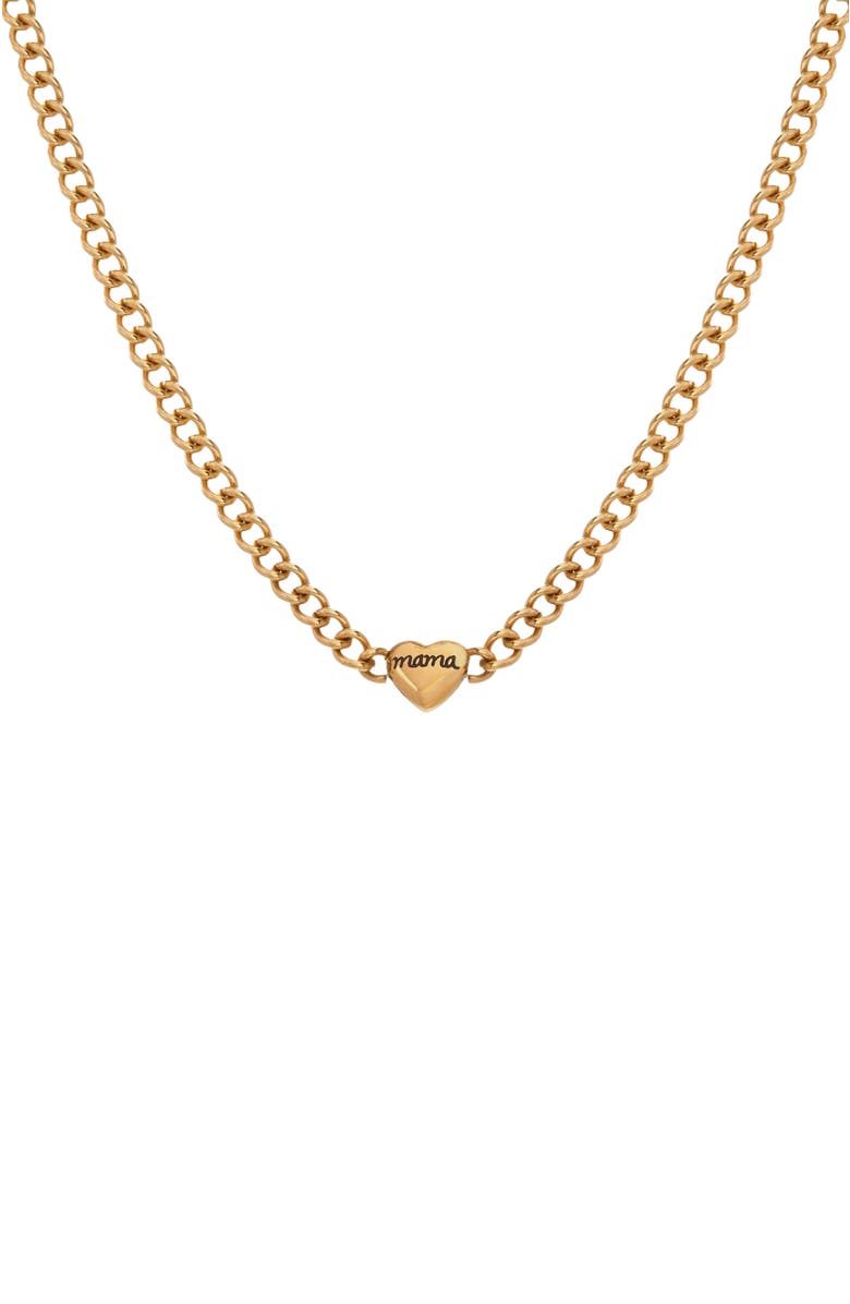 Alex and Ani Mama Curb Chain Necklace, Main, color, Gold