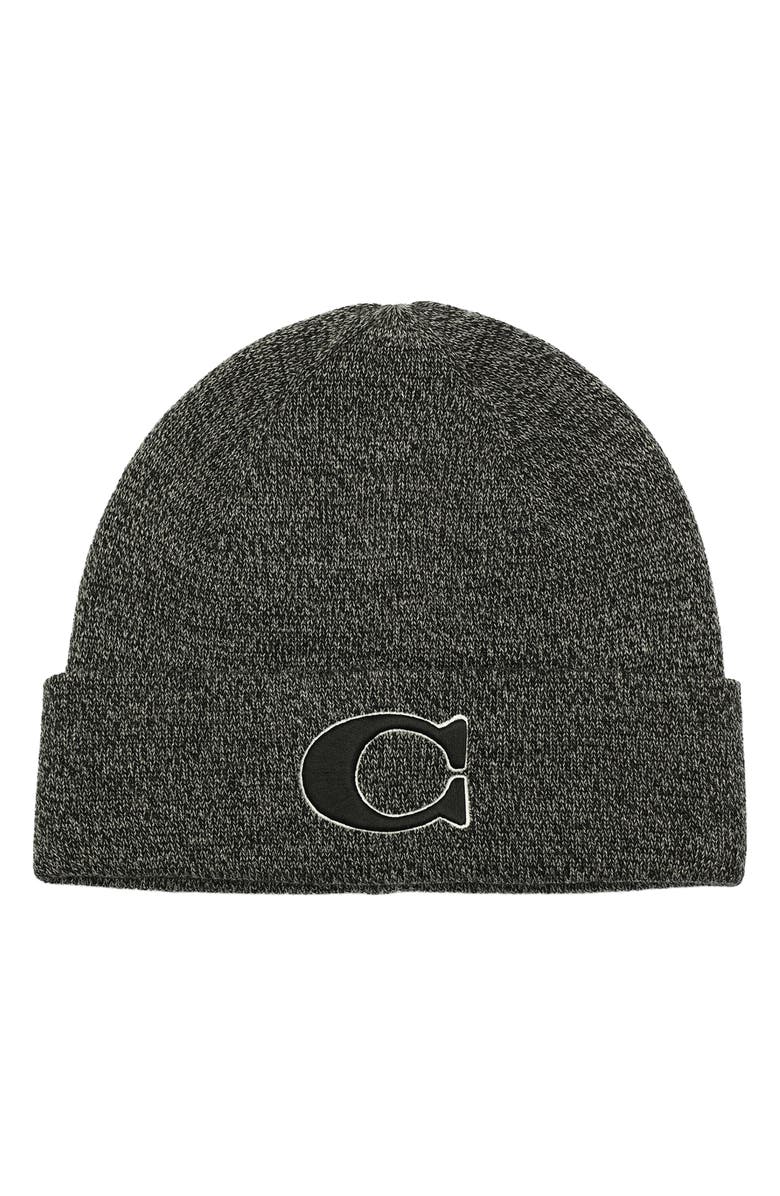 COACH Varsity C Cuff Beanie, Main, color,