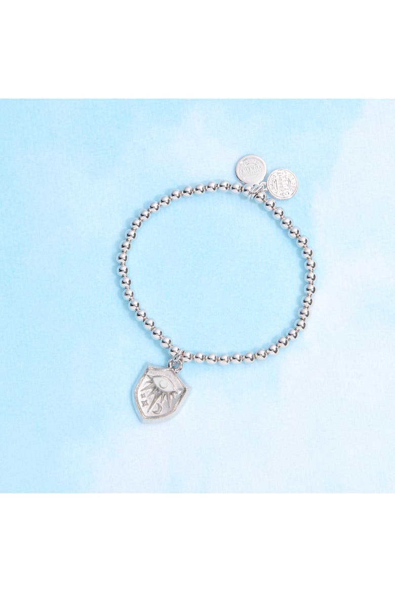 Protective Eye Stretch Beaded Bracelet, Alternate, color, Silver