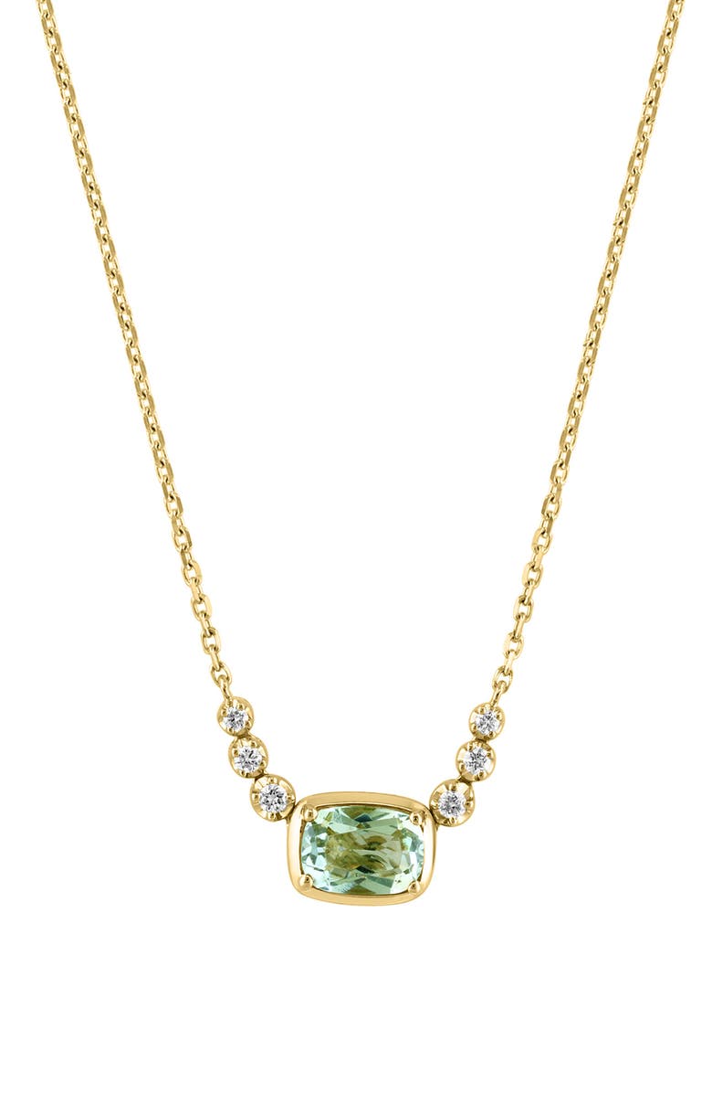 EFFY 14K Yellow Gold Diamond & Prasiolite Pendant Necklace - 0.13ct., Main, color,