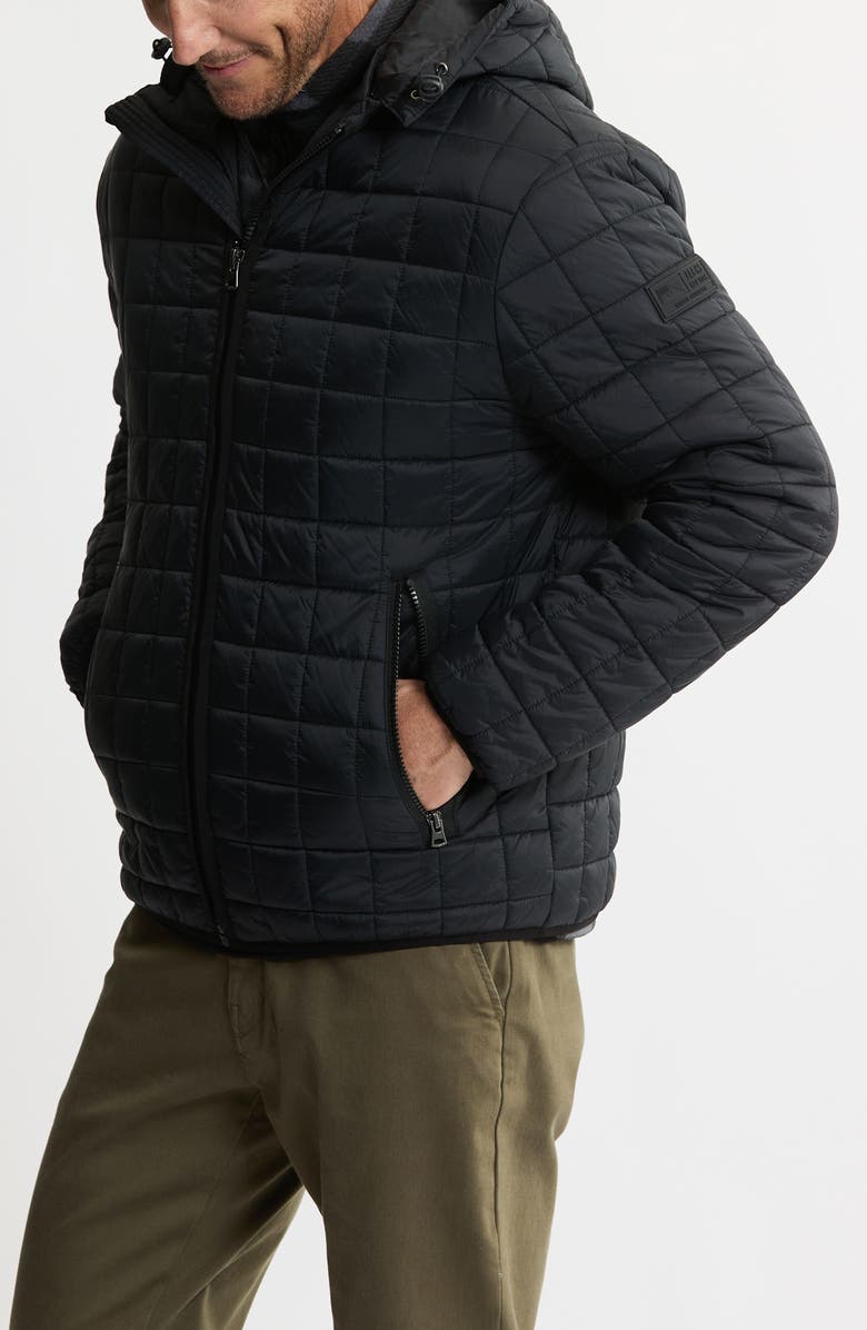 JACHS Hooded Quilted Puffer Jacket, Alternate, color, Black