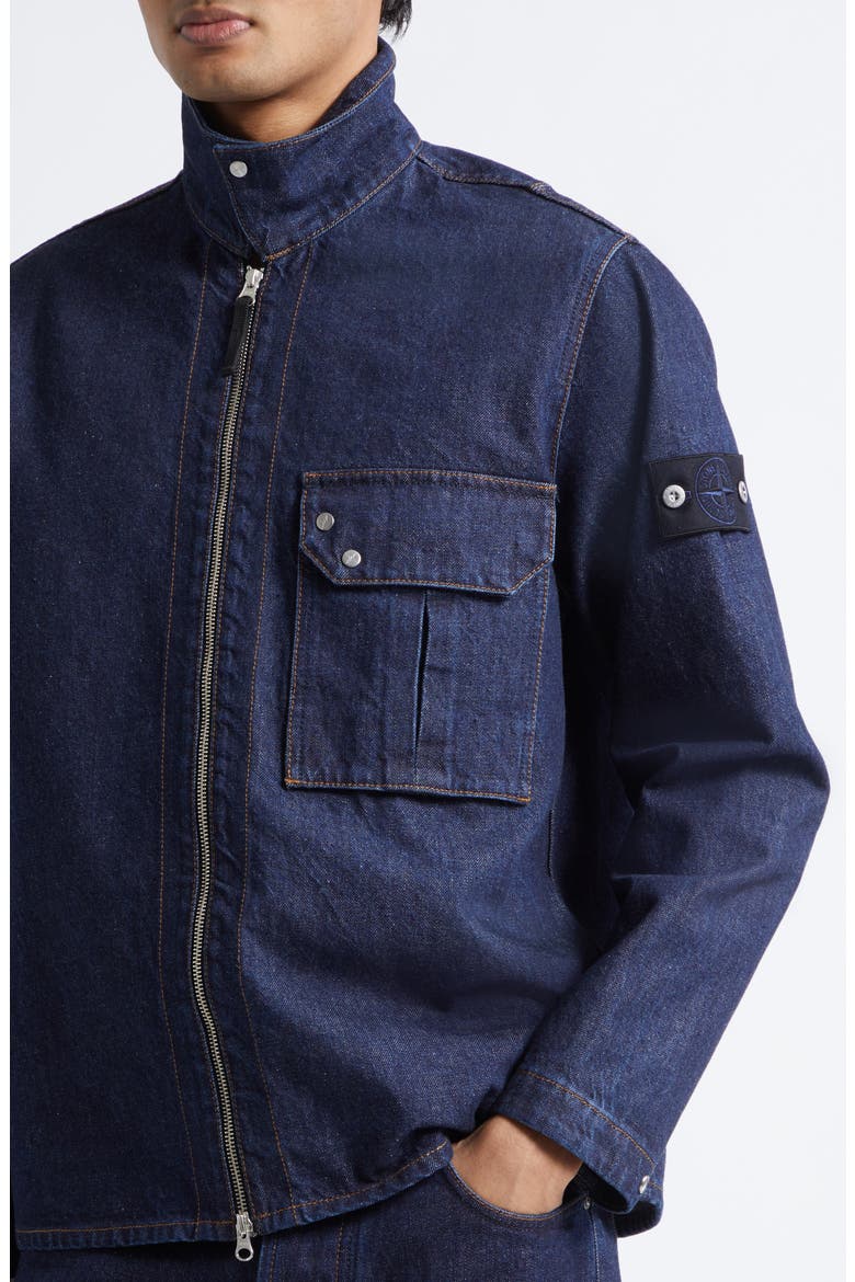 Denim Zip Jacket, Alternate, color, BLUE RINSE