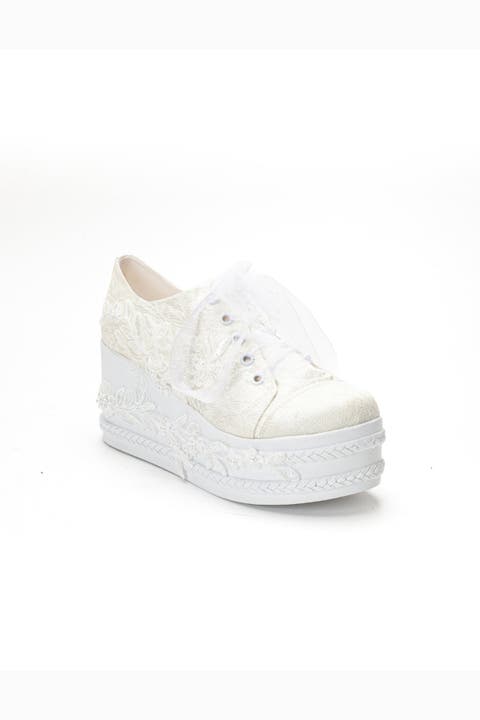 Valencia Lace Platform Bridal Sneaker