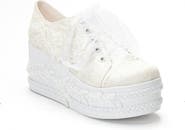Forever & Always Shoes Valencia Lace Platform Bridal Sneaker