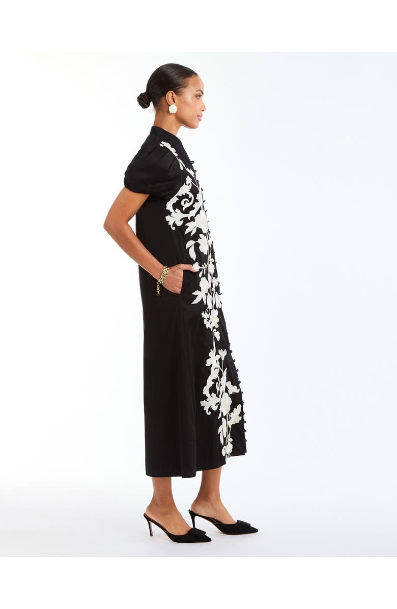 Mestiza New York Elliana Barong Midi Dress, Alternate, color, Black Ivory