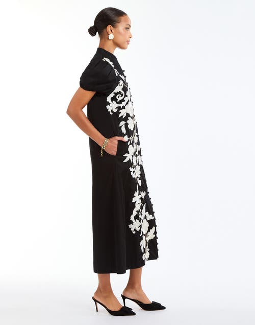 Mestiza New York Elliana Barong Midi Dress In Black