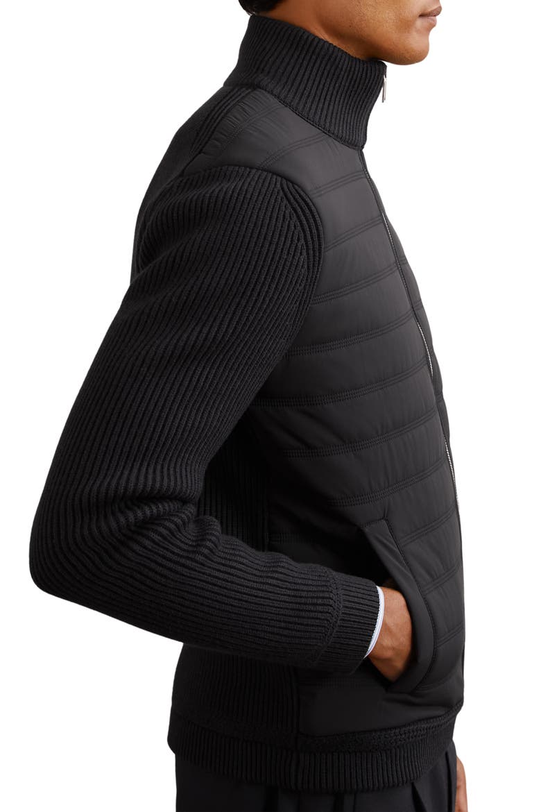 Townsend Hybrid Rib & Quilted Jacket, Alternate, color, NAVY