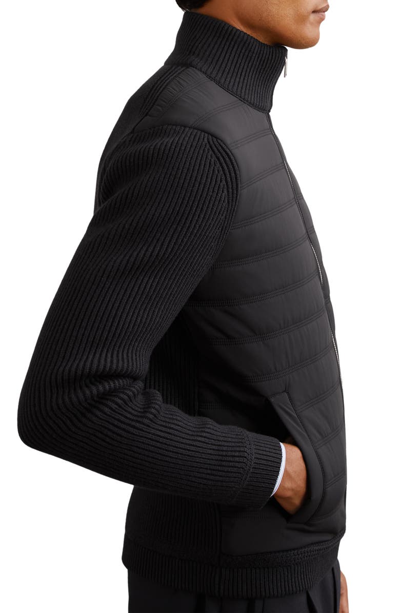 Reiss Townsend Hybrid Rib & Quilted Jacket, Alternate, color, Navy