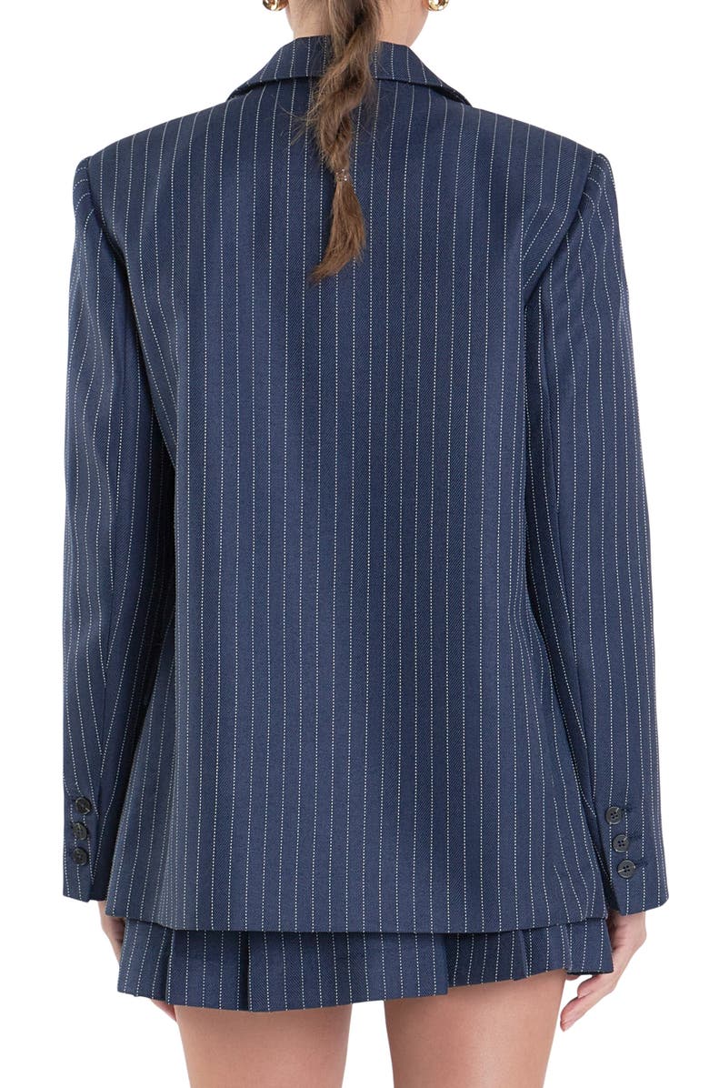 English Factory Stripe Oversize Blazer, Alternate, color,