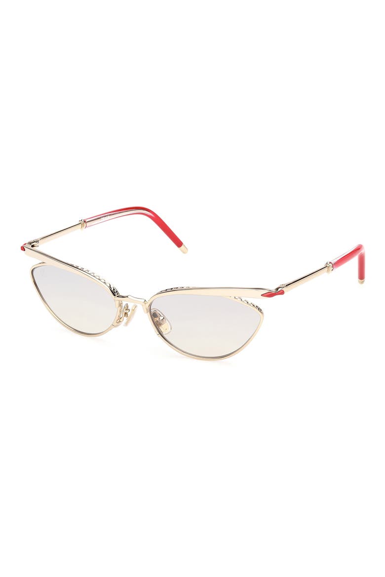56mm Geometric Sunglasses, Alternate, color, GOLD / RED / DIVEL