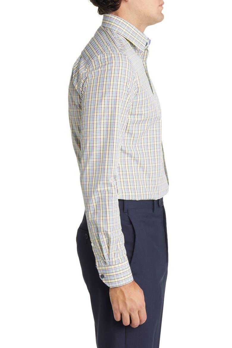 Men's Tailored Fit Check Dress Shirt, Alternate, color, WHITE/ MULTI
