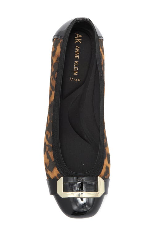 Anne Klein Ursula Ballet Flat In Leopard Microsuede