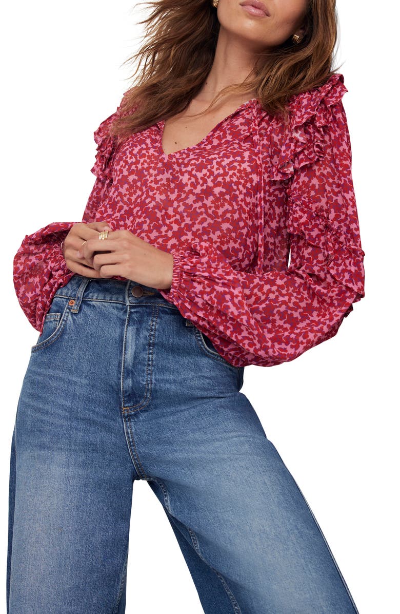 MINT VELVET Floral Pattern Blouse, Alternate, color, Pink