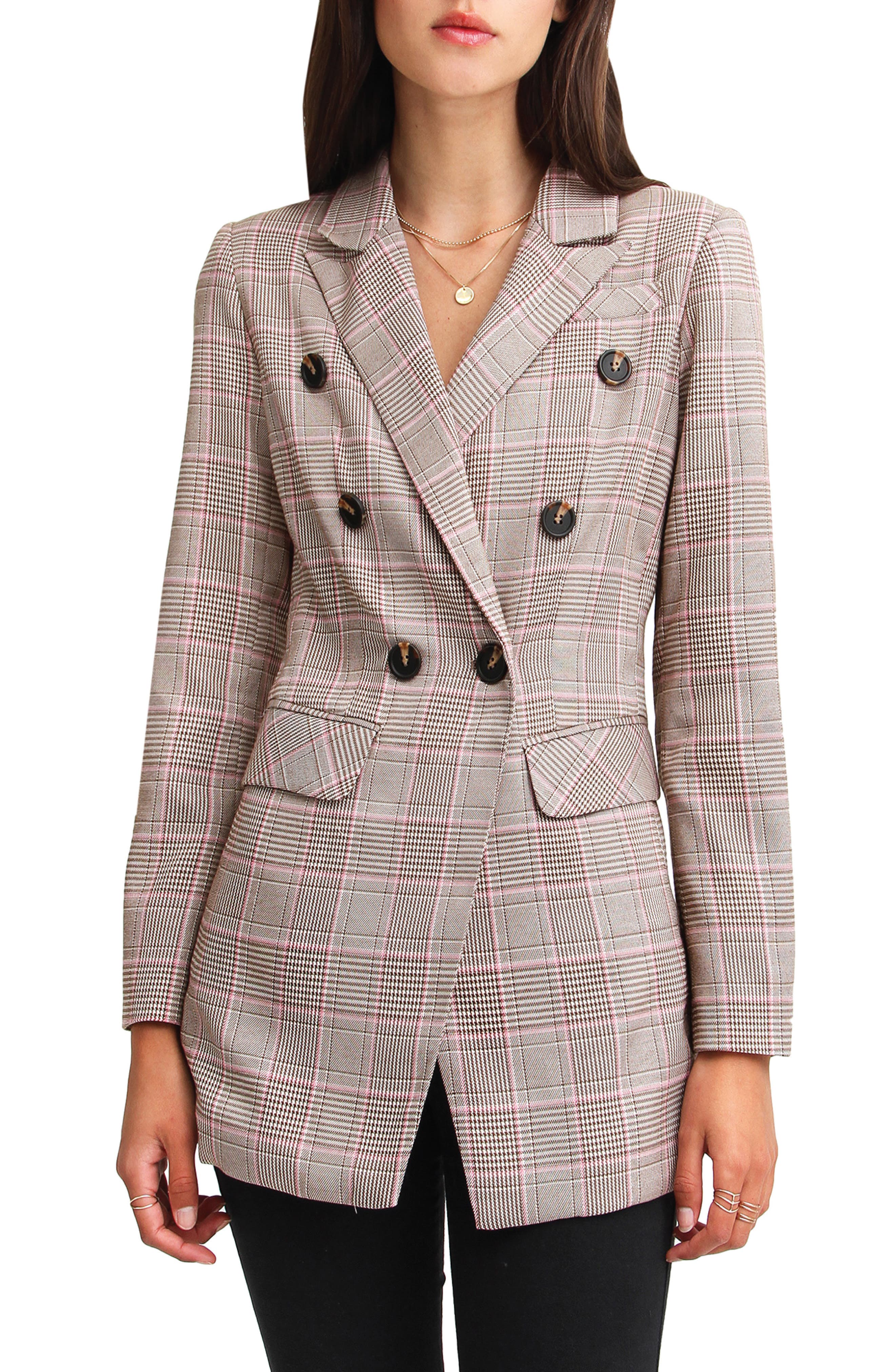 Belle & Bloom Too Cool For Work Plaid Blazer