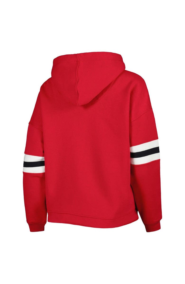 PRESSBOX Women's Pressbox Cardinal Arkansas Razorbacks Super Pennant Pullover Hoodie, Alternate, color, 