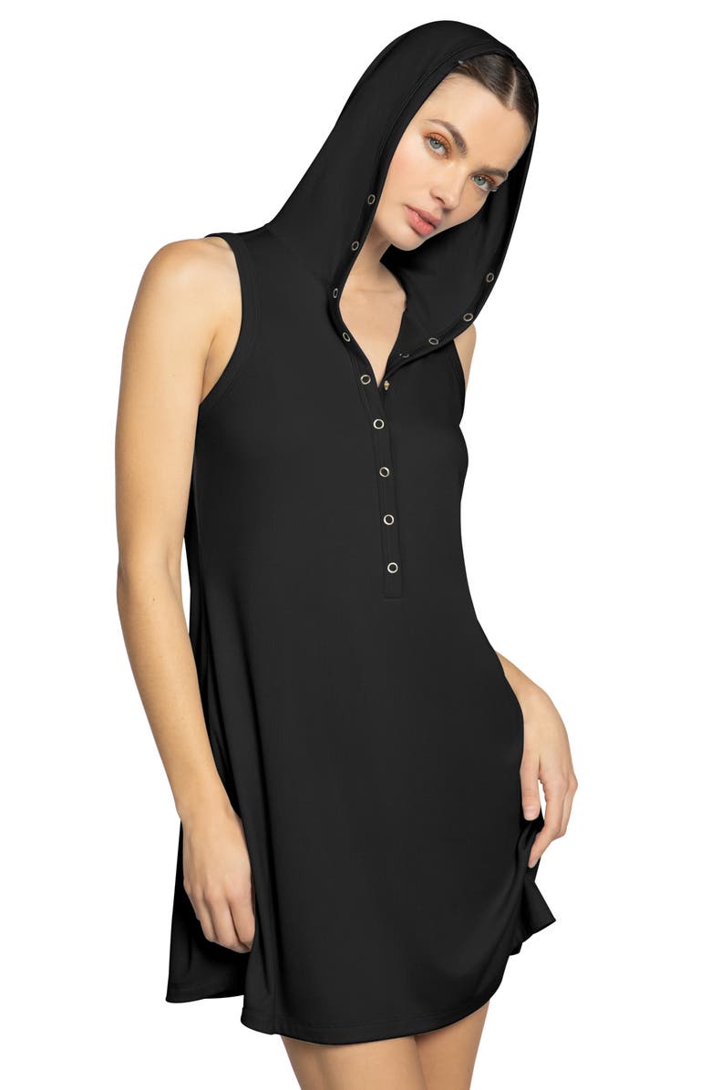 Robin Piccone Amy Hooded Cover-Up Minidress, Alternate, color, 
