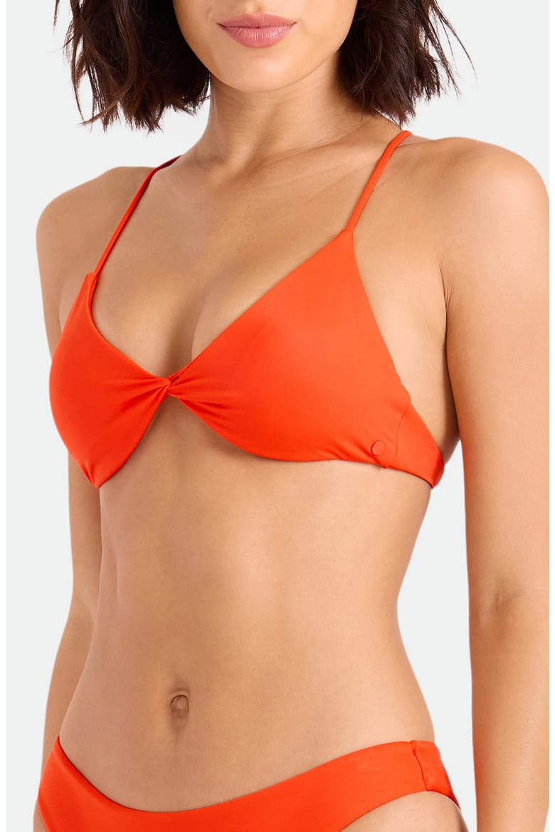 Simply Seamless Twist Front Bikini Top, Alternate, color, PERSIMMON
