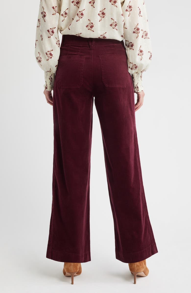 Wit & Wisdom Emma Wide Leg Corduroy Pants, Alternate, color, Plum