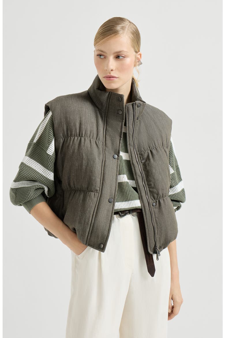 Down vest, Alternate, color, Olive