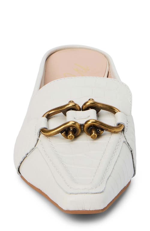 Matisse Lee Kitten Heel Mule In Bone Croc