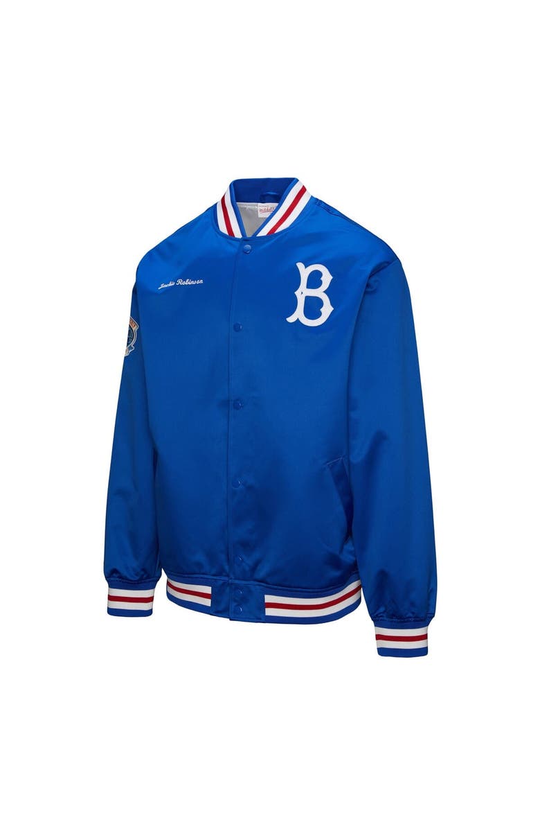 Mitchell & Ness Men's Mitchell & Ness Jackie Robinson Royal Brooklyn Dodgers Legends Collection Vintage Satin Full-Snap Jacket, Alternate, color, Royal