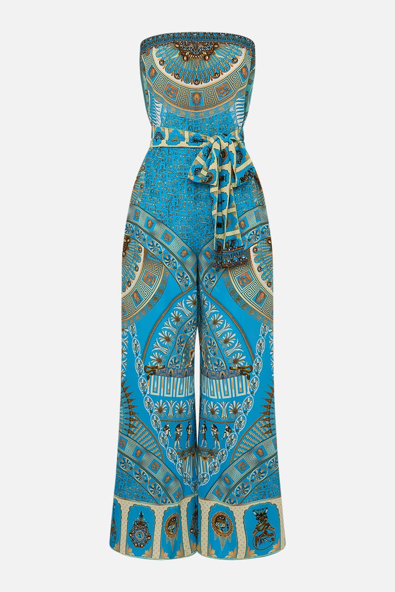 TIE WAIST STRAPLESS JUMPSUIT TEMPLE OF LIGHT, Alternate, color, TEMPLE OF LIGHT