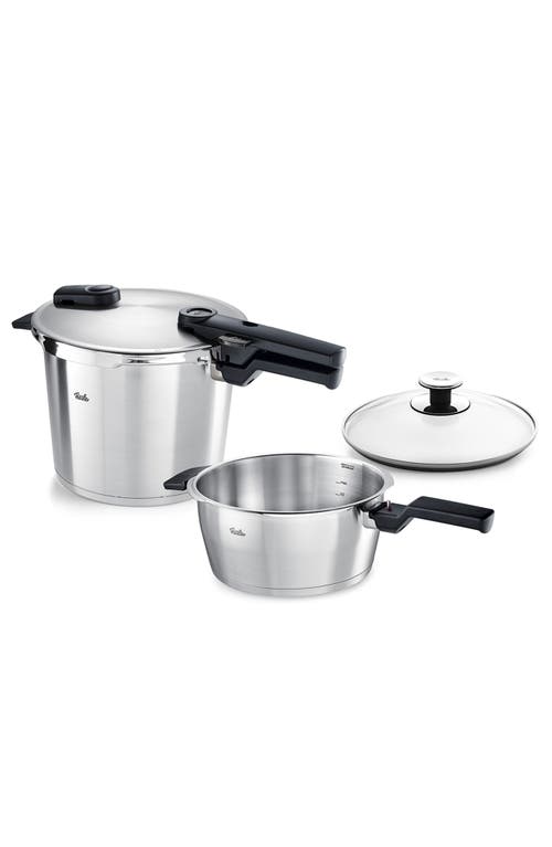 Fissler Vitaquick Premium Set, Pressure Cooker with Glass Lid in Stainless Steel 