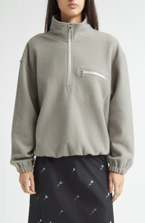 Wool Fleece Half Zip Sweatshirt