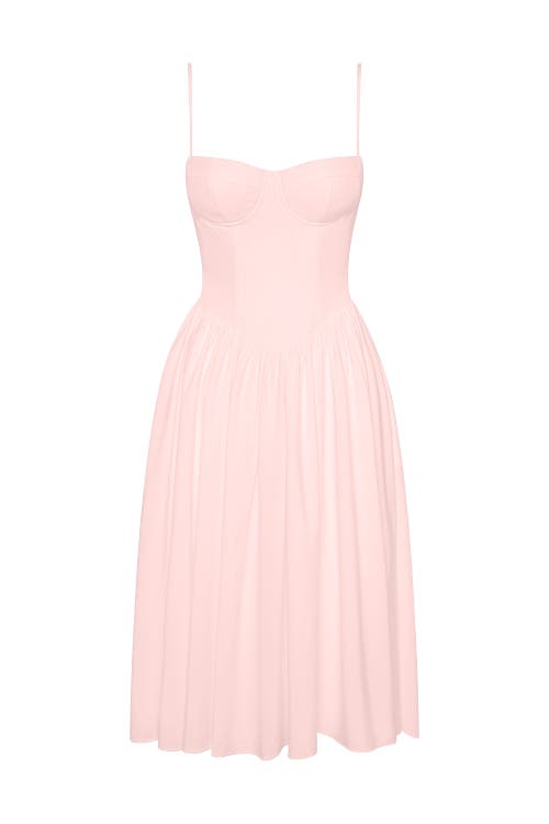Leau Ballerina Bustier Midi Dress In Pink