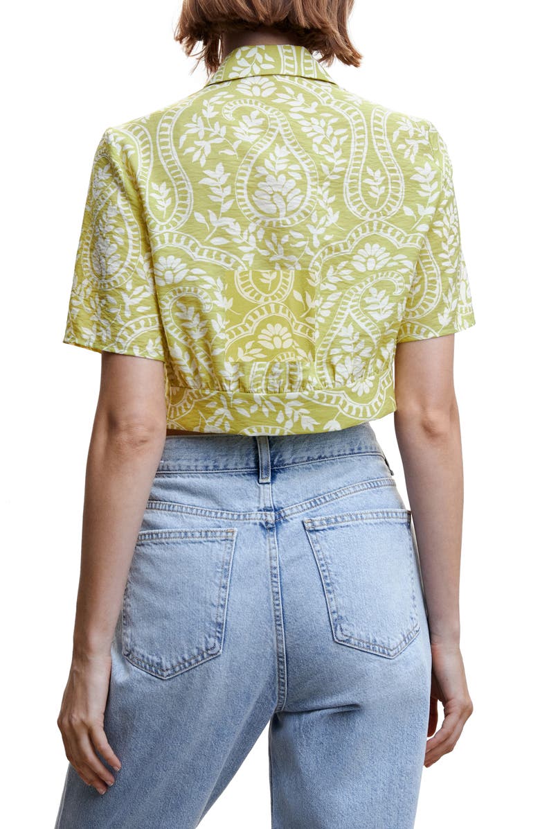 MANGO Print Knot Front Shirt, Alternate, color, 