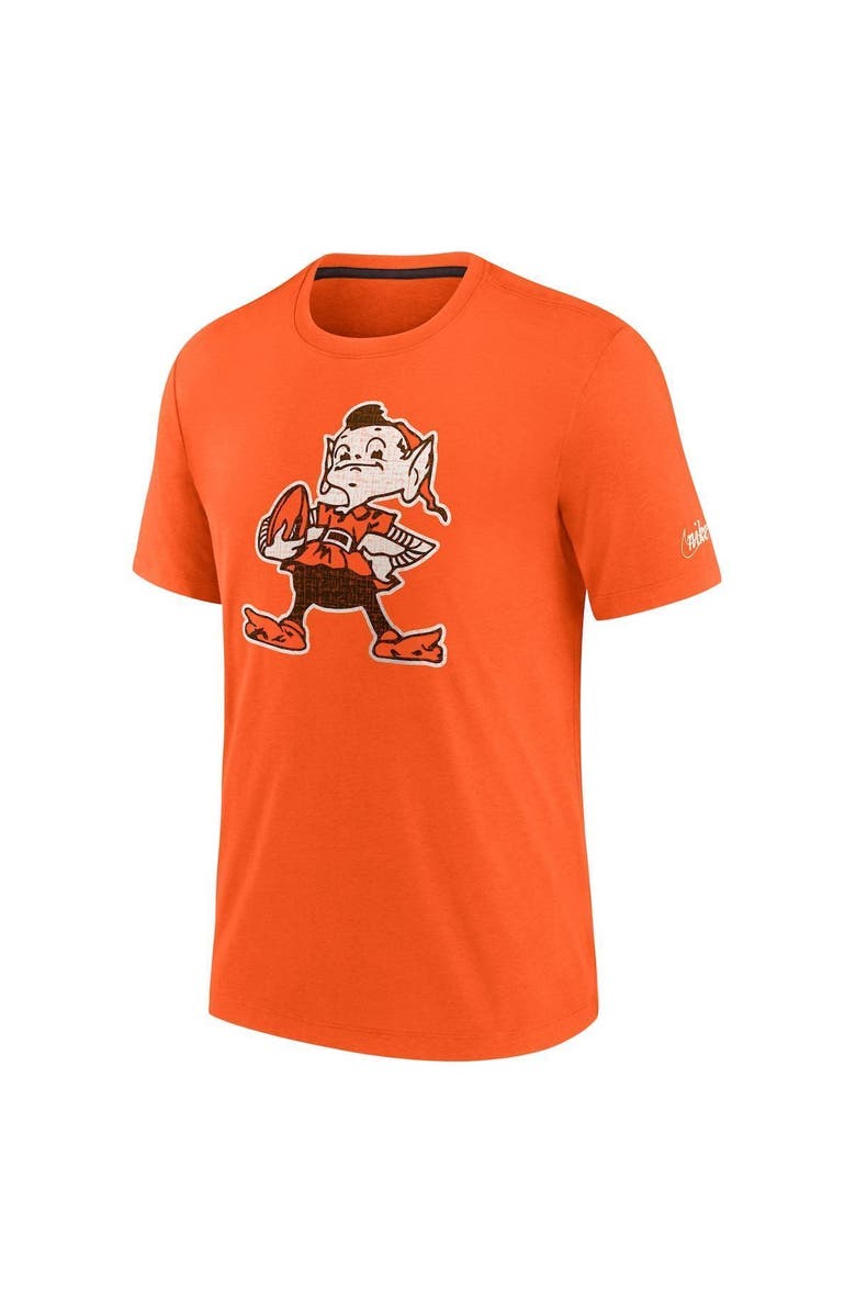 Nike Men's Nike Orange Cleveland Browns Brownie The Elf Rewind Playback Logo Tri-Blend T-Shirt, Alternate, color,