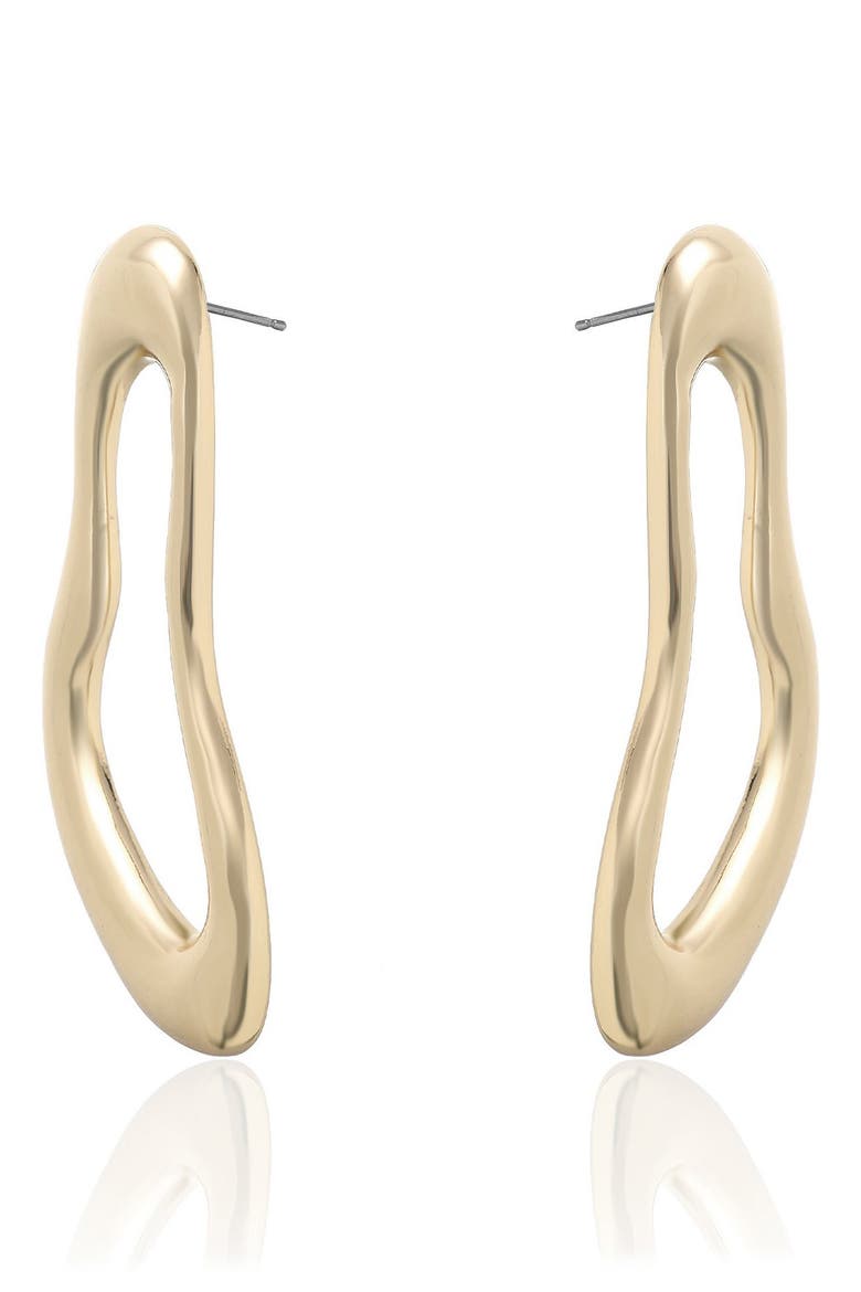 Melted Circle Earrings, Alternate, color, GOLD