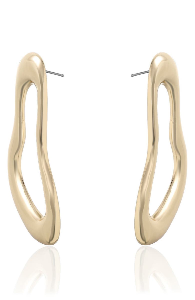 Ettika Melted Circle Earrings, Alternate, color, Gold