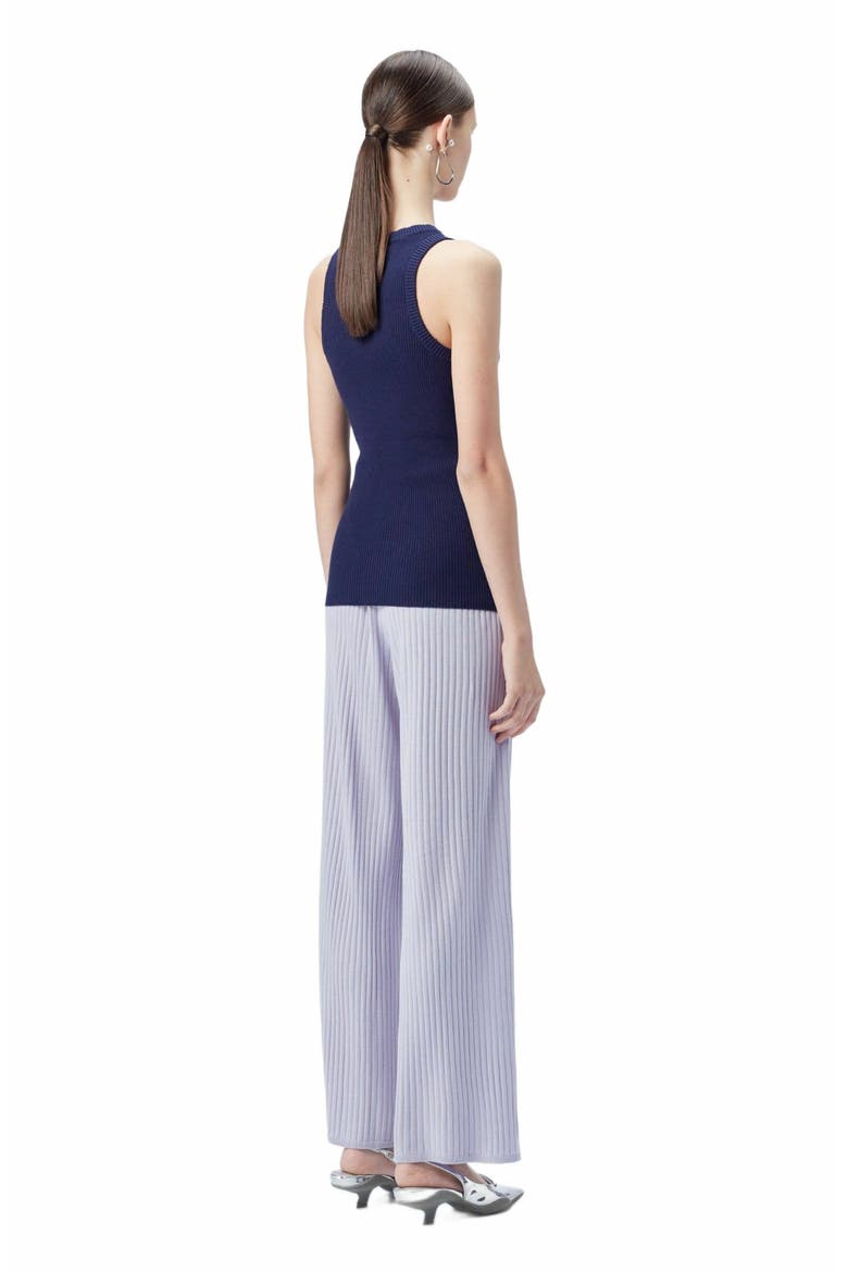 Ribbed Cotton Silk Cashmere Blend Tank Top, Alternate, color, navy